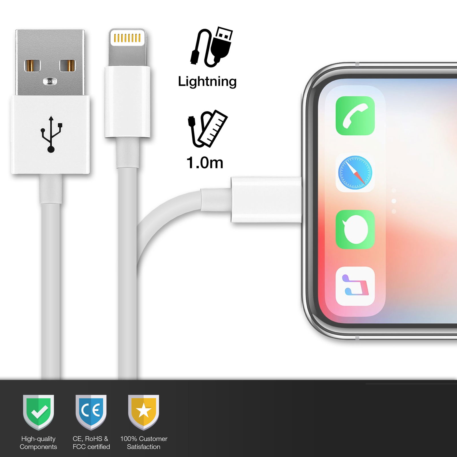 AirPods Pro Ladekabel, Lightning 8 Pin Kabel