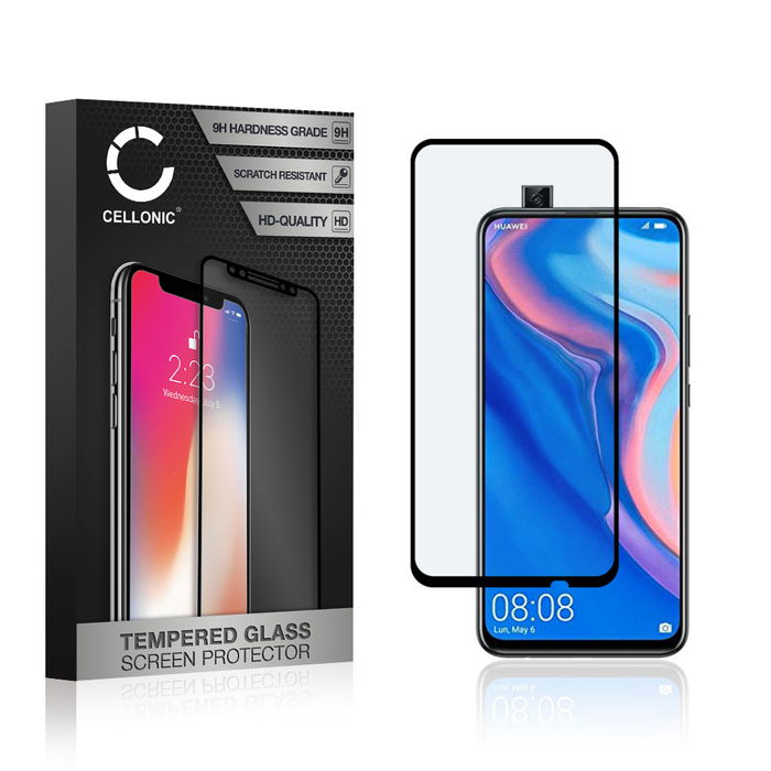 CELLONIC Display Schutzglas kompatibel mit Huawei P Smart Z Handyglas - 3D Case-friendly 9H 0,33mm Full Glue schwarz - Handy Schutzfolie Displayschutz Glas Folie, Screen Protector Glass