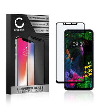 CELLONIC Display Schutzglas kompatibel mit LG G8s ThinQ Handyglas - 3D Case-friendly 9H 0,33mm Full Glue schwarz - Handy Schutzfolie Displayschutz Glas Folie, Screen Protector Glass