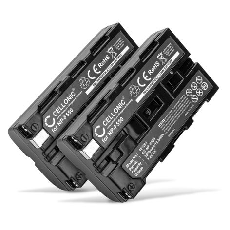 2x Battery for Sony CCD-SC5; CCD-SC55; CCD-SC55E; CCD-SC65 NP-F550 F750 F330 (2600mAh, 7.4V) from CELLONIC