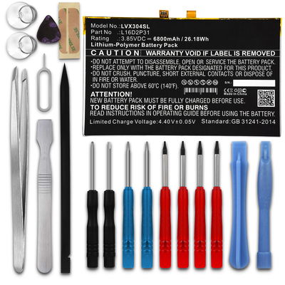 subtel Replacement Tablet Battery for Lenovo Tab 4 10 / Tab 4 10.1 + 17-Tool Tablet Repair Kit - L16D2P31 6800mAh