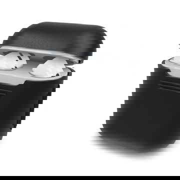 subtel Case Cover for Apple AirPods AirPods 2 Cases - Protective Plastic Soft Shell Charging Case Skin Portable & Shockproof Slim Anti-Slip - Black