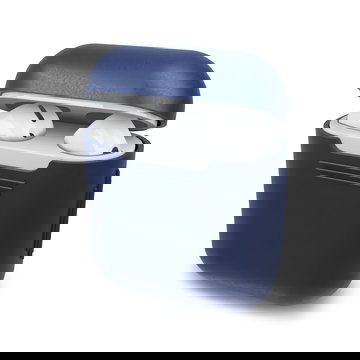 Silikonhülle Blau für Apple AirPods und AirPods 2 Schutzhülle - Ladeschale Case: Blue, matt, pastell Hülle - Airpod Tasche Ladecase Cover Etui Airpodscase