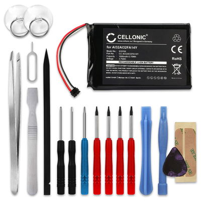 CELLONIC GPS Battery for Garmin Nüvi 2597 LMT 2599 LMT 2589 LMT 2559 LMT 2539 LMT + 17pc GPS Tool Kit AI32AI32FA14Y 1000mAh SatNav Sat Nav Battery Replacement