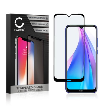 CELLONIC Display Schutzglas kompatibel mit Xiaomi Redmi Note 8T Handyglas - 3D Full Cover 9H 0,33mm Full Glue schwarz - Handy Schutzfolie Displayschutz Glas Folie, Screen Protector Glass
