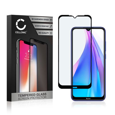 CELLONIC Display Schutzglas kompatibel mit Xiaomi Redmi Note 8T Handyglas - 3D Full Cover 9H 0,33mm Full Glue schwarz - Handy Schutzfolie Displayschutz Glas Folie, Screen Protector Glass