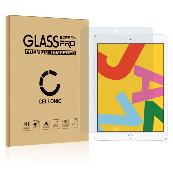 CELLONIC Screen Protector for Apple iPad 10.2 2019, 2020, 2021 (7th, 8th, 9th Gen) Tablet Screen Cover Film - 3D Full Cover 0,33mm Full Glue 9H Tempered Glass Display Screen Guard Crystal Clear