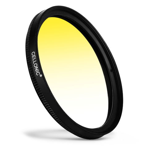 Ø 37mm Yellow Graduated Filter for Camera Lenses – Resin + Aluminium alloy from CELLONIC – Panasonic Lumix G 42.5mm 1.7 Asph Power OIS