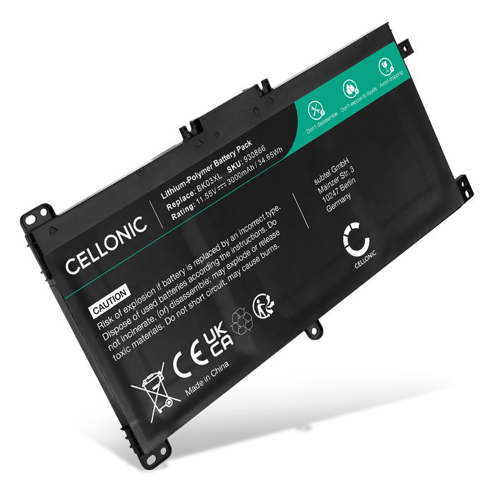 HP Pavilion x360 14-ba019 Akku 3000mAh Ersatzakku Batterie von subtel