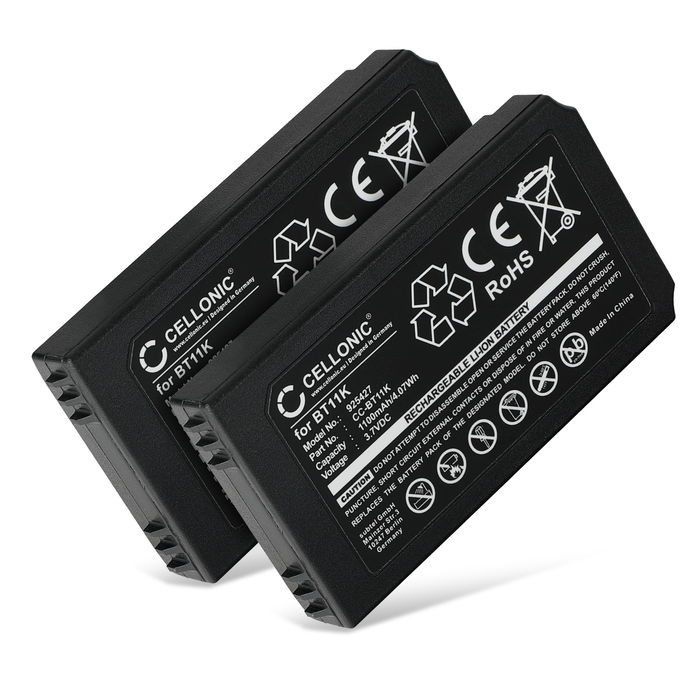 2x Akku für Ikusi IK2, PUPITRE IK2, Ikusi T70/2, Konecranes Mini Joystick Radio RMJ BT11K (1100mAh, 3.7V) von CELLONIC