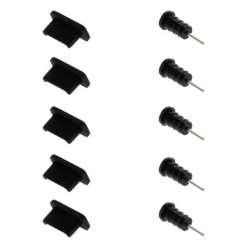 5x Universal Staubschutz-Abdeckung für USB-C Ladebuchse und 3,5mm Kopfhörer Anschluss, Staubschutzkappen, Staub Schutz Stecker / Stöpsel