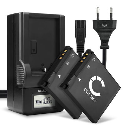 2x NB-8L Camera Battery + Charger Set for Canon PowerShot A2200, PowerShot A3000 IS, 3100 IS, 3150 IS, 3200 IS, 3300 IS, 3350 IS 700mAh Replacement Battery NB-8L LCD Smart Charger