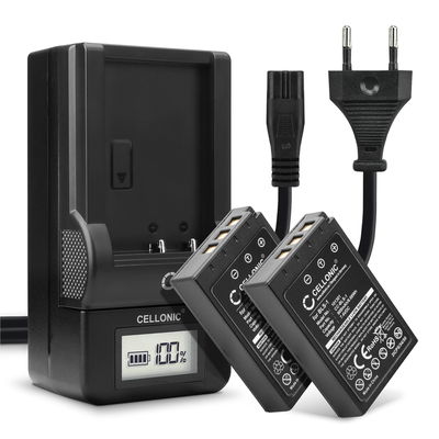 2x Ersatz Akku BLS-1 + Ladegerät BLS-1 für Olympus E-420 E-450 E-410 E-400 E-420 E-620 E-600 Pen E-P3 E-PL1 E-P1 E-P2 Kamera - 900mAh Ersatzakku Batterie, Ladekabel, Akkuladegerät