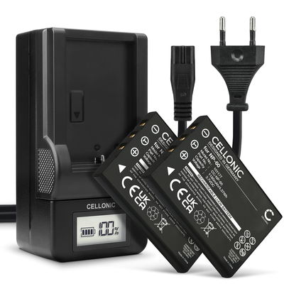 2x Akku für HP Photosmart R507 R607 R707 R717 R725 R727 R817 R818 R827 R837 R847 R926 R927 1180mAh + Ladegerät von CELLONIC