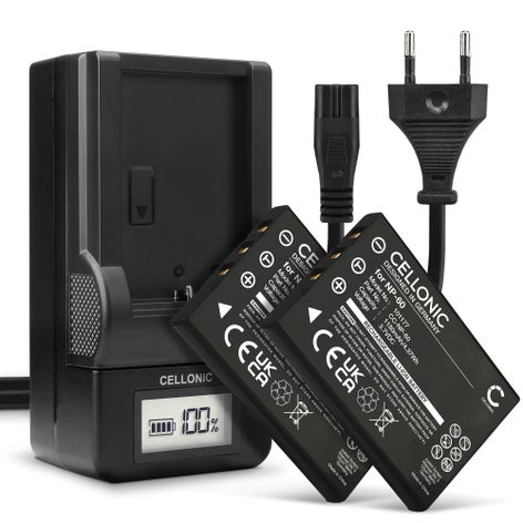 2x Akku für HP Photosmart R507 R607 R707 R717 R725 R727 R817 R818 R827 R837 R847 R926 R927 1180mAh + Ladegerät von CELLONIC
