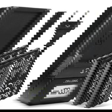 2x Ersatz Akku KLIC-5001 + Ladegerät KLIC-5001 für Kodak Easyshare DX6490 DX7440 DX7590 DX7630 P850 P880 Kamera - 1400mAh Ersatzakku Batterie, Ladekabel, Akkuladegerät