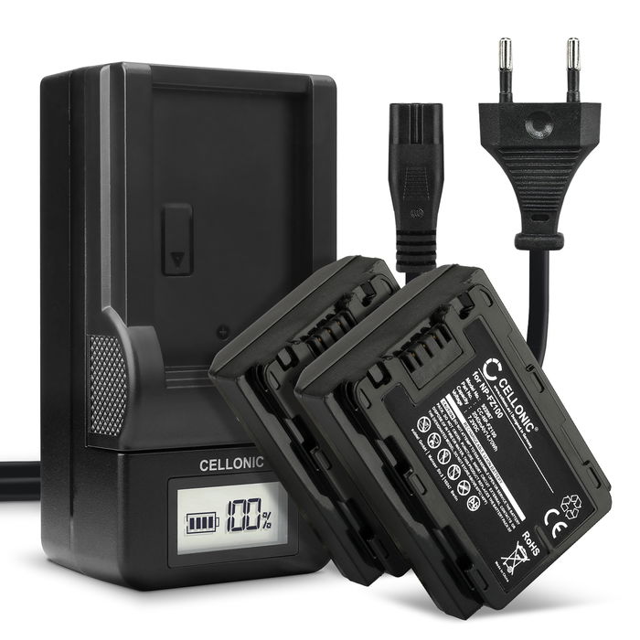 2x Sony Alpha 6700 Akku + Ladegerät 2040mAh Ersatzakku Batterie von Cellonic