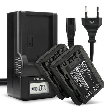 2x NP-FZ100 Camera Battery + Charger Set for Sony A7 IV, Alpha 7C, A6600, 7S III, Alpha 1, Sony A9, A7R III, Alpha 7R V 2040mAh Replacement Battery BC-QZ1 LCD Smart Charger