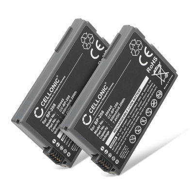 2x Akku für Canon DC100 DC20 DC10 DC40 DC95 DC19 DC201 MVX4i MVX460 DC21 DC220 MVX450 HR10 BP-208 BP-208DG (700mAh, 7.4V) von CELLONIC