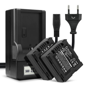 2x Ersatz Akku CGA-DU06,CGA-DU07,CGA-DU12,CGA-DU14 + Ladegerät für Panasonic NV-GS10 NV-GS120 NV-GS140 NV-GS150 NV-GS158 NV-GS180 NV-GS188 NV-GS200 Kamera - 750mAh Ersatzakku Batterie, Ladekabel, Akkuladegerät