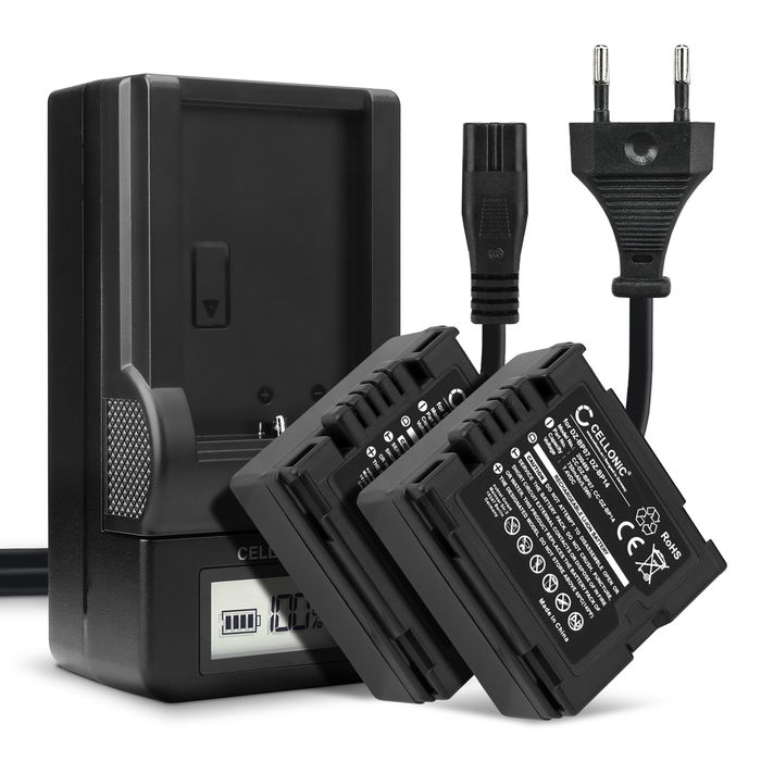 2x Panasonic CGR-DU21 Akku + Ladegerät 750mAh Ersatzakku Batterie von CELLONIC
