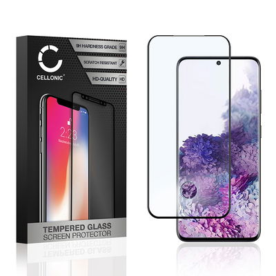 CELLONIC Display Schutzglas kompatibel mit Samsung Galaxy S20 Plus (SM-G986) Handyglas - 3D Case-friendly 9H 0,33mm Full Glue schwarz - Handy Schutzfolie Displayschutz Glas Folie, Screen Protector Glass