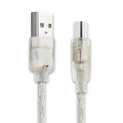 USB Kabel für USB 2.0-Druckerkabel A-Stecker auf B-Stecker, 3 m - Ladekabel 3m PVC Datenkabel Transparent