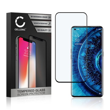 CELLONIC Display Schutzglas kompatibel mit Oppo Find X2 / Find X2 Pro Handyglas - 3D Full Cover 9H 0,33mm Full Glue schwarz - Handy Schutzfolie Displayschutz Glas Folie, Screen Protector Glass