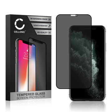 CELLONIC Display Schutzglas kompatibel mit Apple iPhone 11 Pro Handyglas - Blickschutz 9H 0,33mm Full Glue schwarz - Handy Schutzfolie Displayschutz Glas Folie, Screen Protector Glass