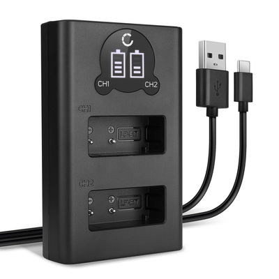 USB-Doppelladegerät (LP-E17) für Canon EOS 200D 250D 800D 77D 760D 750D, EOS M6 Mark II M3 M5, EOS RP, Rebel SL2 T6i Kiss X8i + 1m + USB Kabel von CELLONIC