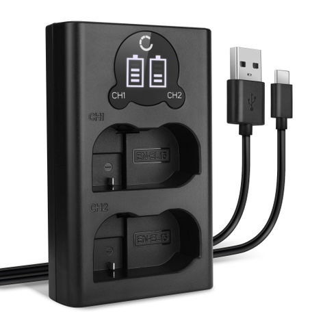 USB Doppelladegerät MH-25 für EN-EL15 EN-EL15B - Dual Ladegerät für Nikon D750, Z6 Z7 Z5, 1 V1, D7000 D7100 D7200 D7500 D800E D810A D850 D600 D610 Kamera Akkus, Ladekabel Netzteil