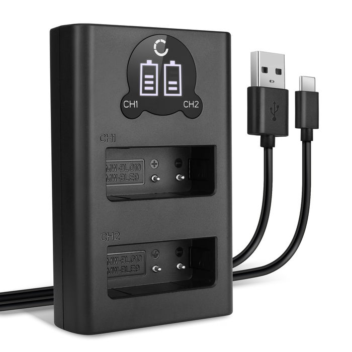USB Dual Schnellladegerät für Panasonic DMW-BLE9 Akkuladegerät Netzteil Ladekabel + USB Kabel