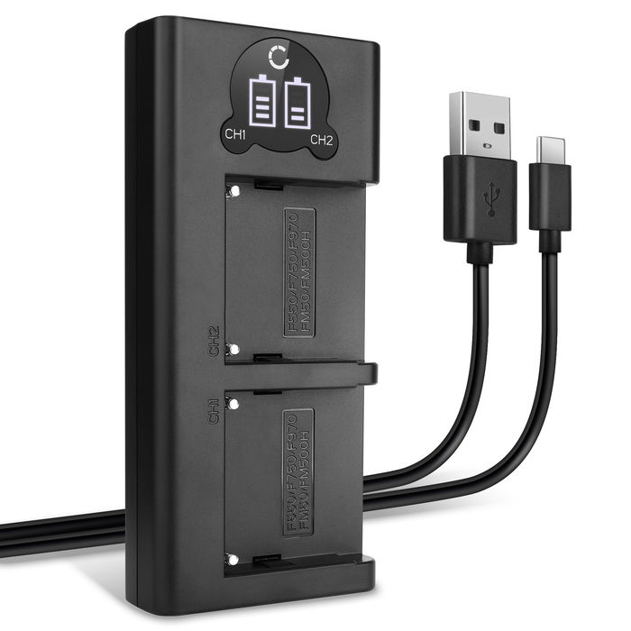 USB Dual Schnellladegerät für Sony CCD-TR3 Akkuladegerät Netzteil Ladekabel