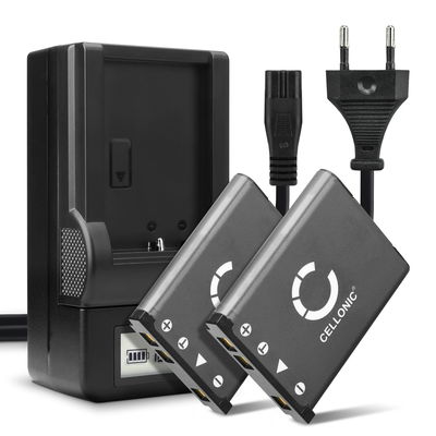 2x Ersatz Akku DS5370 NP-45 DS5370 + Ladegerät für Traveler Super Slim XS 70 Super Slim XS 80 Tevion SZ 8 XS 4 XS 40 Kamera - 700mAh Ersatzakku Batterie, Ladekabel, Akkuladegerät