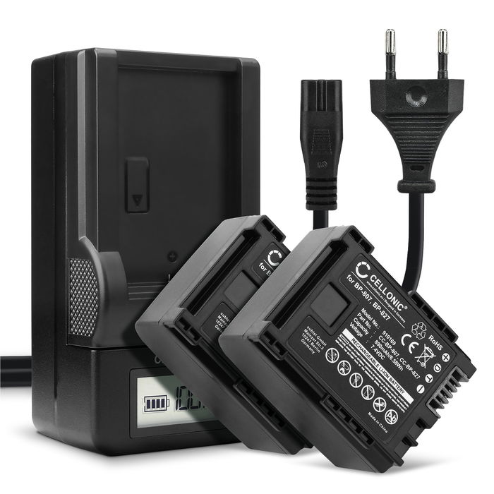 2x Akku für Canon HG20 Ersatzakku 890mAh Batterie + Ladegerät