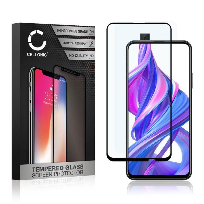 CELLONIC Display Schutzglas kompatibel mit Honor 9X / 9X Pro Handyglas - 3D Full Cover 9H 0,33mm Full Glue schwarz - Handy Schutzfolie Displayschutz Glas Folie, Screen Protector Glass