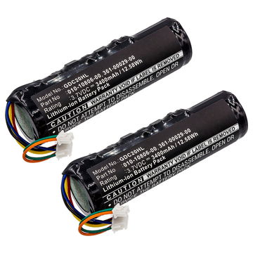 2x 010-10806-20 Ersatz Akku für Garmin Astro DC20, DC30, DC40, Dog Tracking Ersatzakku 010-10806-20 - Zusatzakku 3400mAh, Batterie