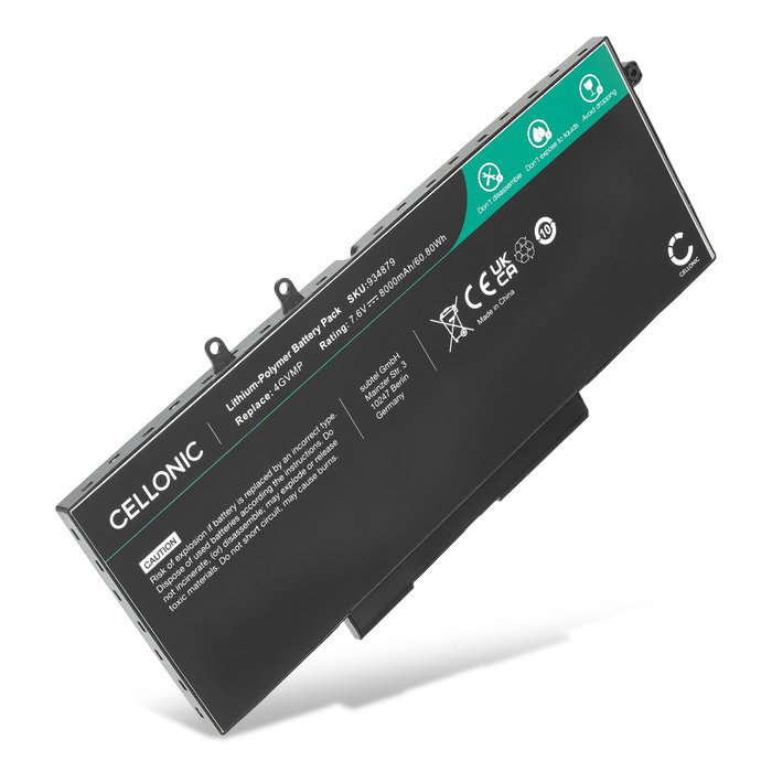 Akku für Dell Latitude 14 5400 Series, 5400, 14 5410 Series, 14 5500 Series, 5510 Precision 3540 Series, 3540, Inspiron 15 7590 Laptop - 8000mAh 7.6V 
