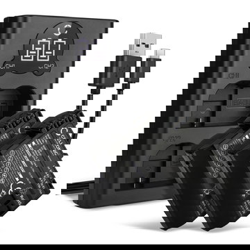 2x Akku EN-EL15 + Dual Ladegerät für Nikon D850 D750 1 V1 D7500 D7200 D800 D810 D7100 von CELLONIC