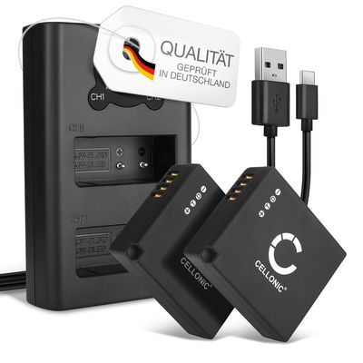 2x Kamera Akku für Leica D-LUX Typ 109, Leica D-LUX 7 - BP-DC15 BP-DC15-E BP-DC15-TK BP-DC15-U Ersatzakku 730mAh + Dual Ladegerät BC-DC15 BC-DC15-E Ladekabel, Batterie