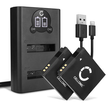 2x Kamera Akku für Canon PowerShot SX530 HS SX540 SX510 SX500 IS SX170 S120 D30 Digital IXUS 105 - NB-6L NB-6LH Ersatzakku 1000mAh + Dual Ladegerät CB-2LY Ladekabel, Batterie