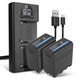2x Akku 10200mAh+ Dual Ladegerät