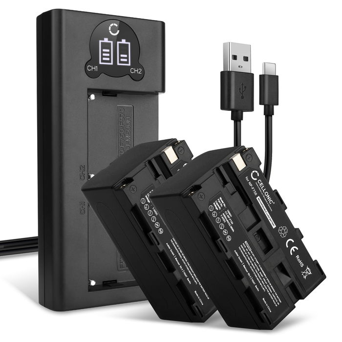 2x Sony CCD-TRV68 Akku + Dual Ladegerät 4400mAh Ersatzakku Batterie von CELLONIC