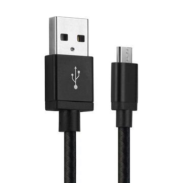 USB Kabel für BMW Navigator 6 - Ladekabel 1m 2A Nylon Datenkabel schwarz