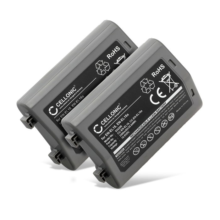 2x Akku für Nikon D850, D5, D800, D810, D4s, D4, D6, D800E, Z 9 3300mAh von CELLONIC