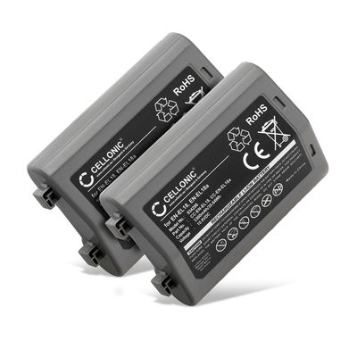 2x Akku für Nikon D850, D5, D800, D810, D4s, D4, D6, D800E, Z 9 3300mAh von CELLONIC