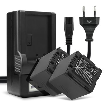 2x Ersatz Akku CGR-DU14 CGR-DU12 CGA-DU12 + Ladegerät für Panasonic NV-GS27 -GS17 -GS400 -GS180 -GS75 -GS500 -GS320 -GS60 VDR-D150 -D100 -D160 SDR-H20 -H280 PV-GS39 -GS150 Kamera - 2100mAh Ersatzakku Batterie, Ladekabel, Akkuladegerät