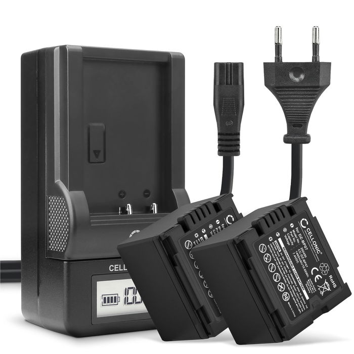 2x Akku für Panasonic CGA-DU12 Kamera, Ersatzakku 1440mAh Batterie + Ladegerät