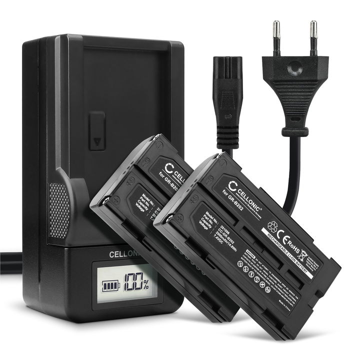 2x Ersatz Akku GR-B202 VW-VBD070 VBD1 VM-BPL13 BPL27 + Ladegerät VW-B202 VW-VBD1 VW-VBD2 für Panasonic NV-DX1 NV-GS280 GS250 VM-H775 RCA Pro-V730 Kamera - 2000mAh Ersatzakku Batterie, Ladekabel, Akkuladegerät