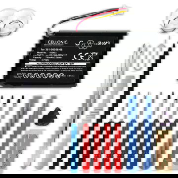 Akku für Garmin DriveSmart 5 55 65 Dash Cam 35 - 361-00056-08 750mAh + Werkzeug-Set, Ersatzakku